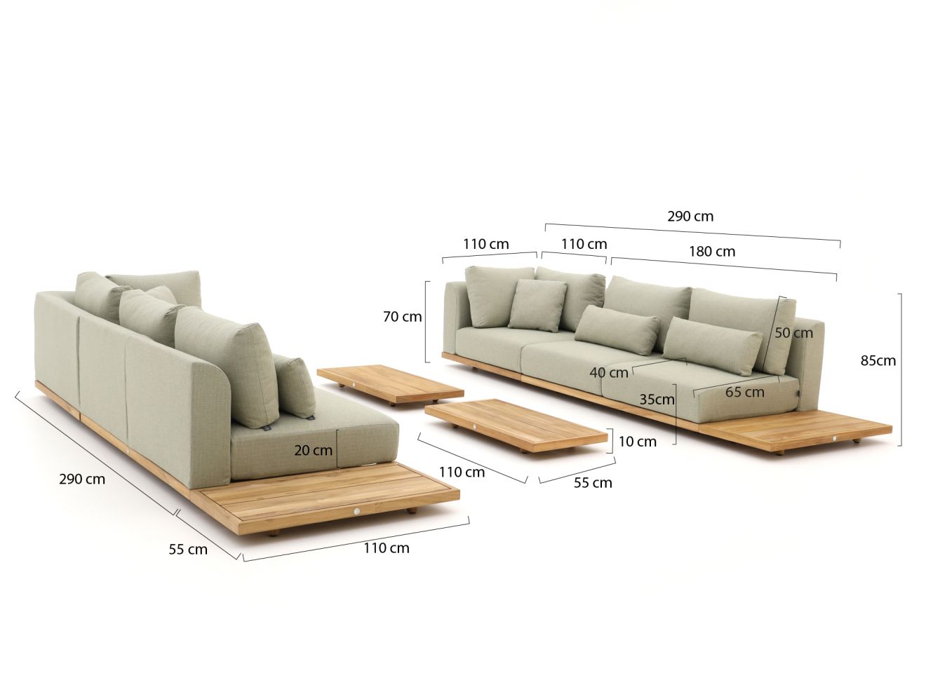 SUNS Aspen Lounge Set 8-teilig Grün 0x0...