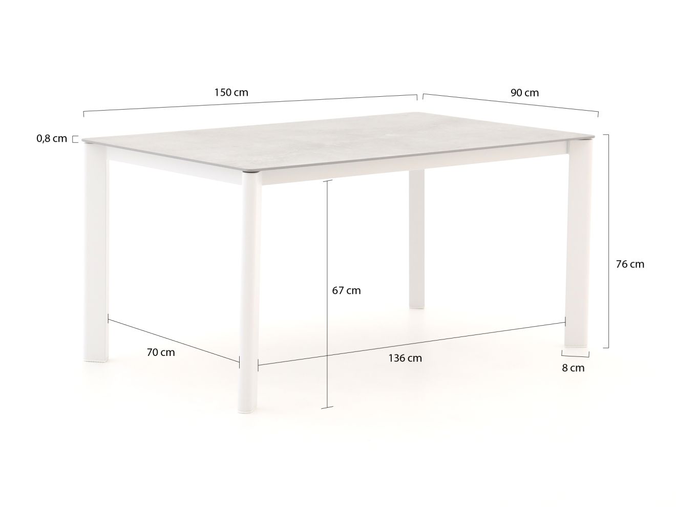 Bellagio Isolo Gartentisch 150x90x76 cm günstig online kaufen