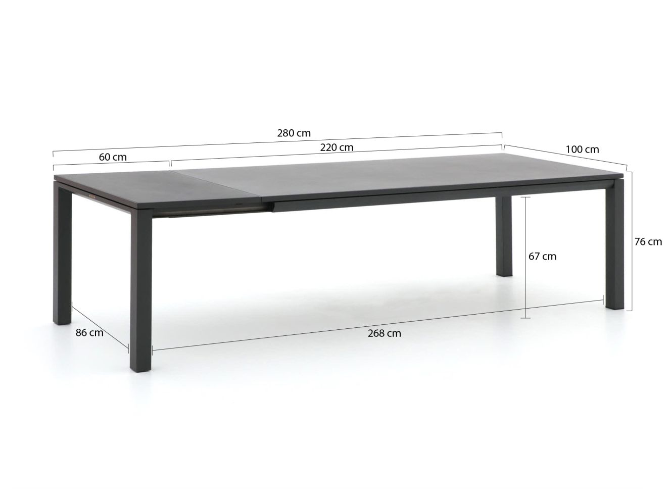 Bernstein Mannheim Gartentisch ausziehbar 220/280x100x75 cm günstig online kaufen