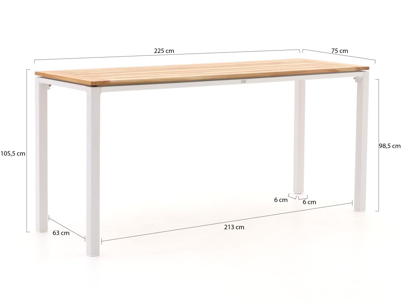 Bellagio Linosa Bartisch 225x75x105cm günstig online kaufen