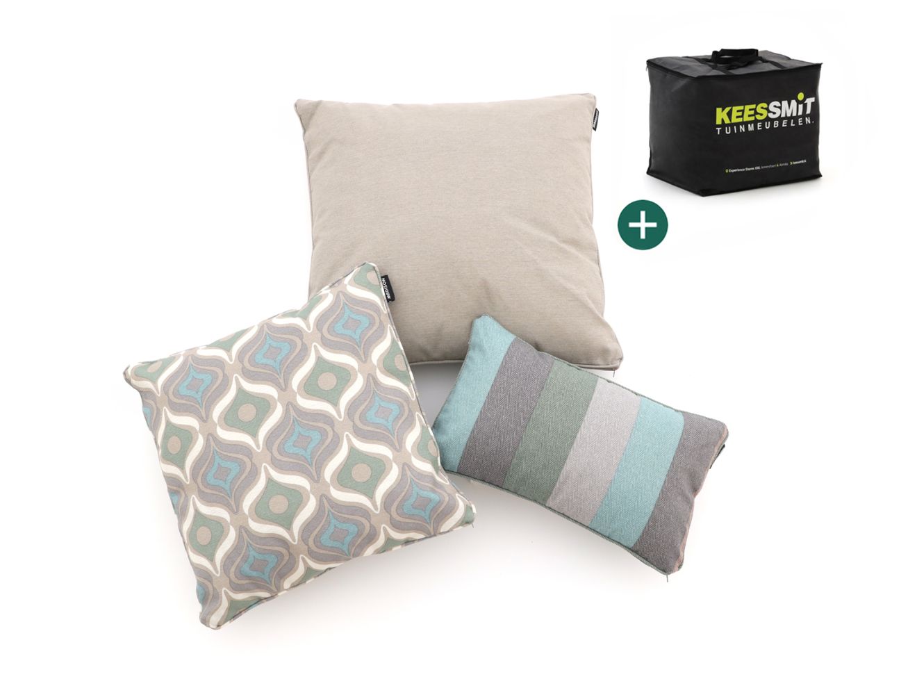 + 15 % Kassenrabatt | Dekokissen Set Retro Waves Taupe