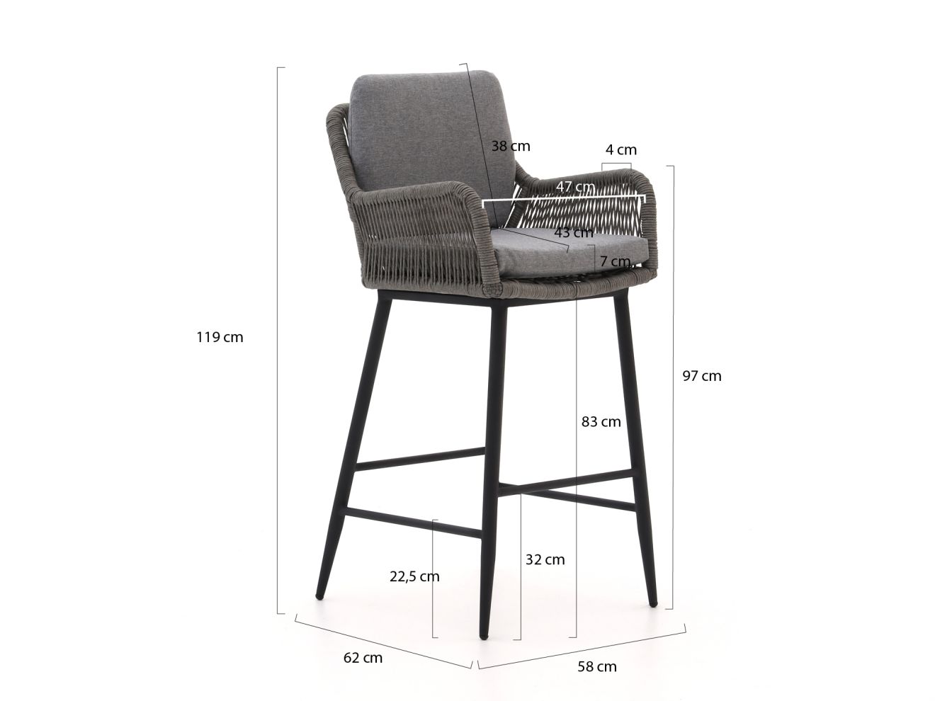 Intenso Isorella/Trecenta 75 cm Gartenbar-Set 5-Teilig günstig online kaufen