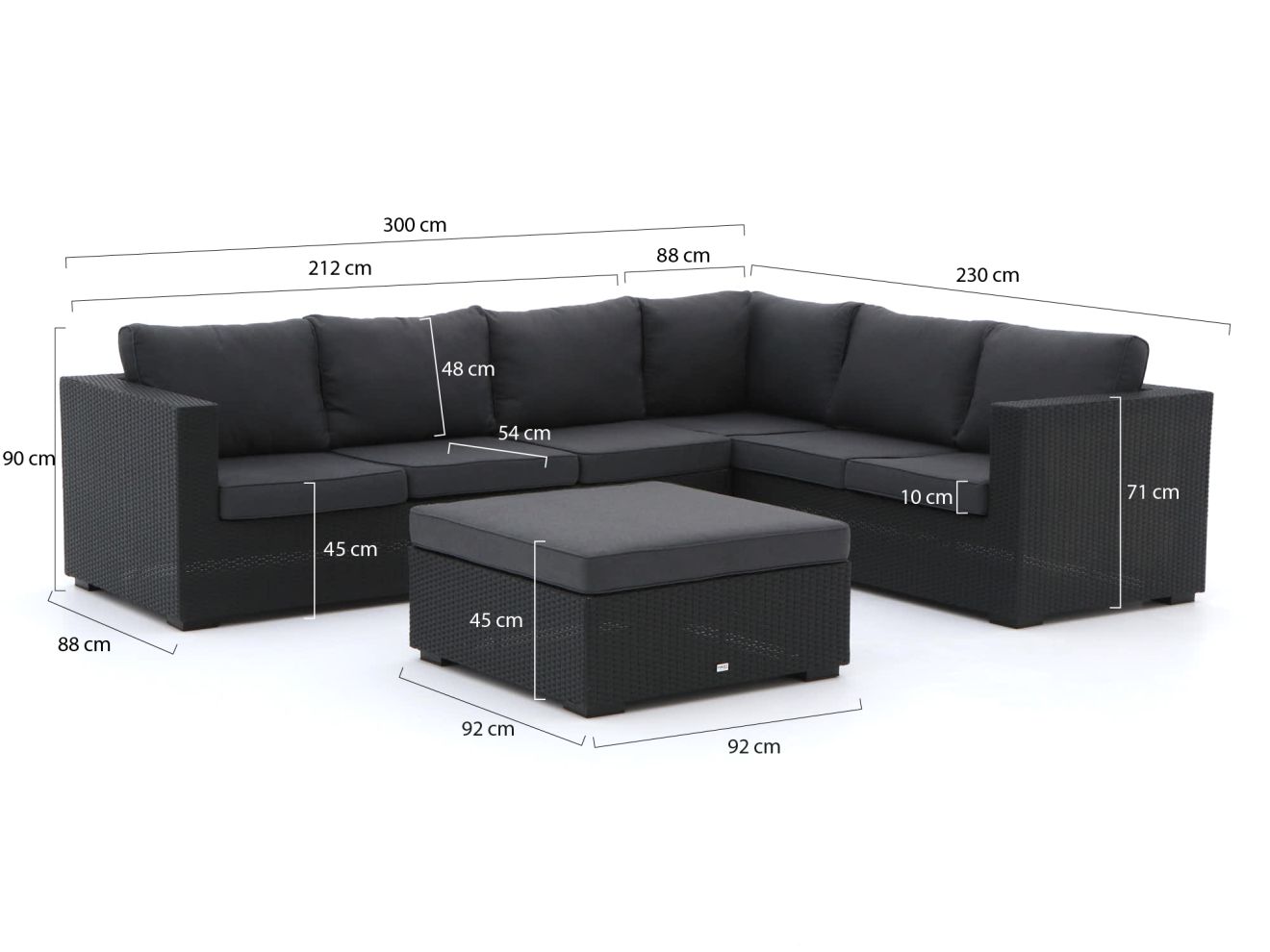 Forza Giotto Ecklounge-Set 3-teilig rech...