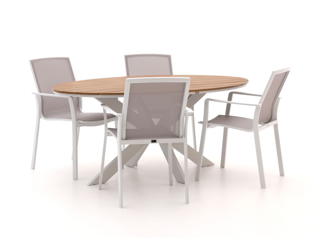 Bellagio Dranera/Fidenza oval 180 cm Gartenmöbel-Set 5-teilig stapelbar Grau  Rabatt: 22 %