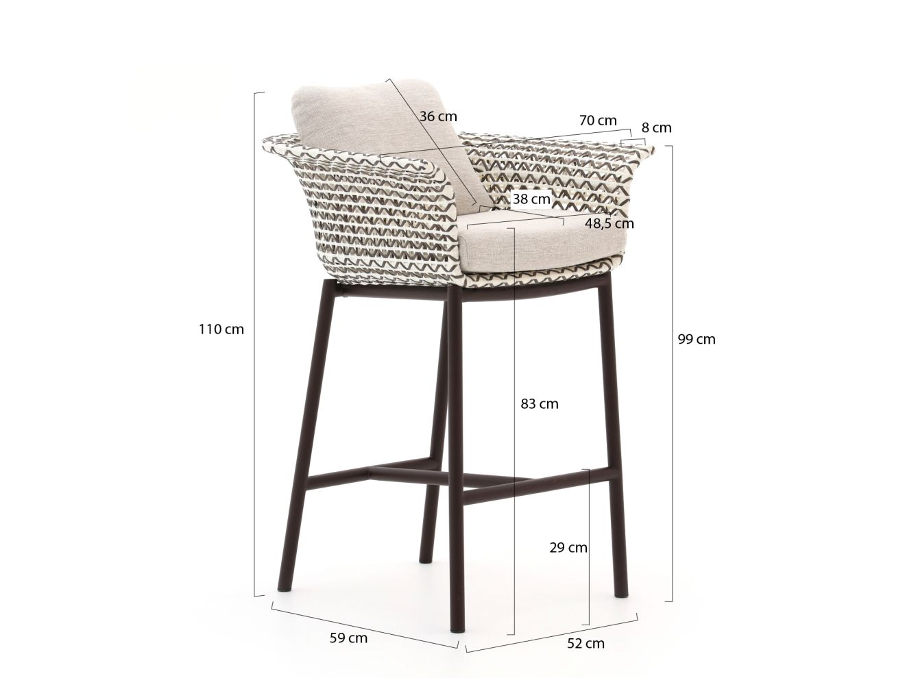 Zavelli Cuore ø 120cm barset 5-delig günstig online kaufen