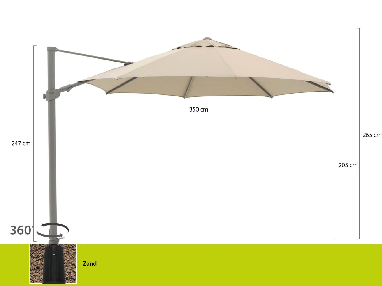 Shadowline Alabama Ampelschirm ø 350 cm günstig online kaufen
