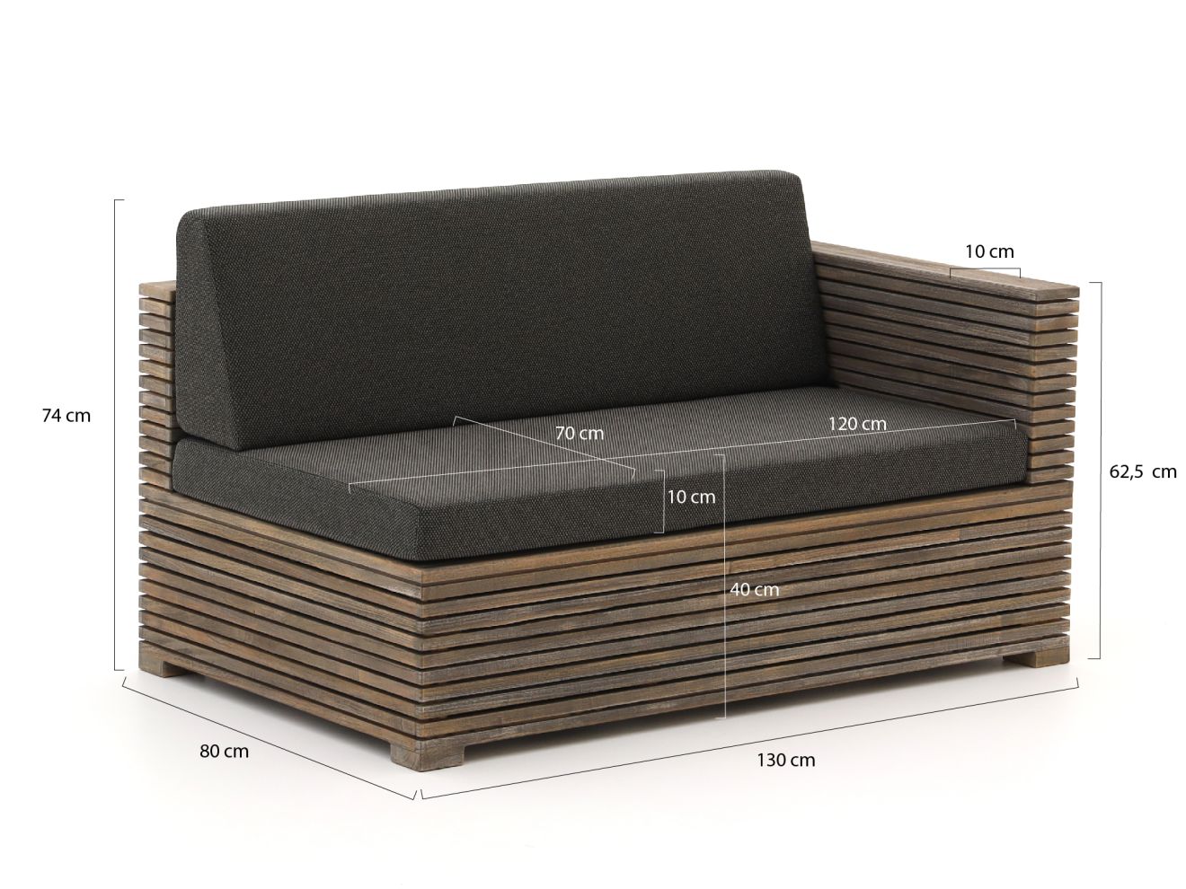 ROUGH-C Ecklounge-Set 4-teilig Braun 210x210cm Rabatt: 20 %