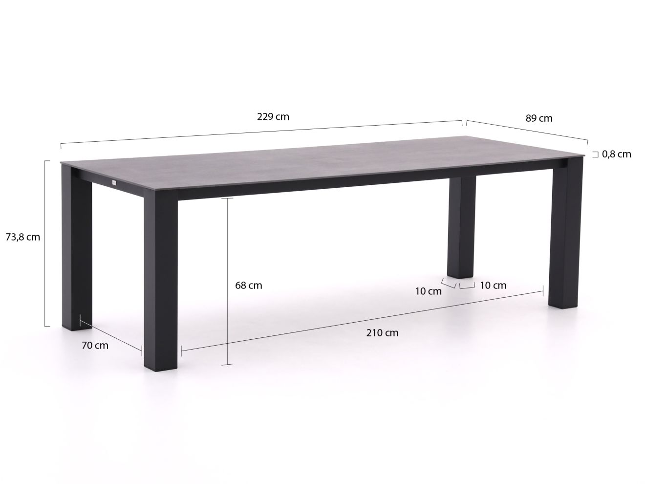 Bellagio Lagundo Gartentisch 230x90 cm Grau  Rabatt: 20 %