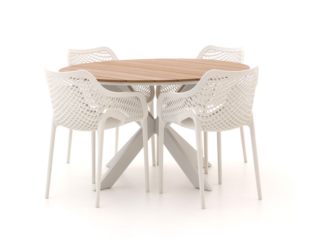 Forza Ripi/Fidenza ø126cm Gartenmöbel-Set 5-teilig stapelbar günstig online kaufen