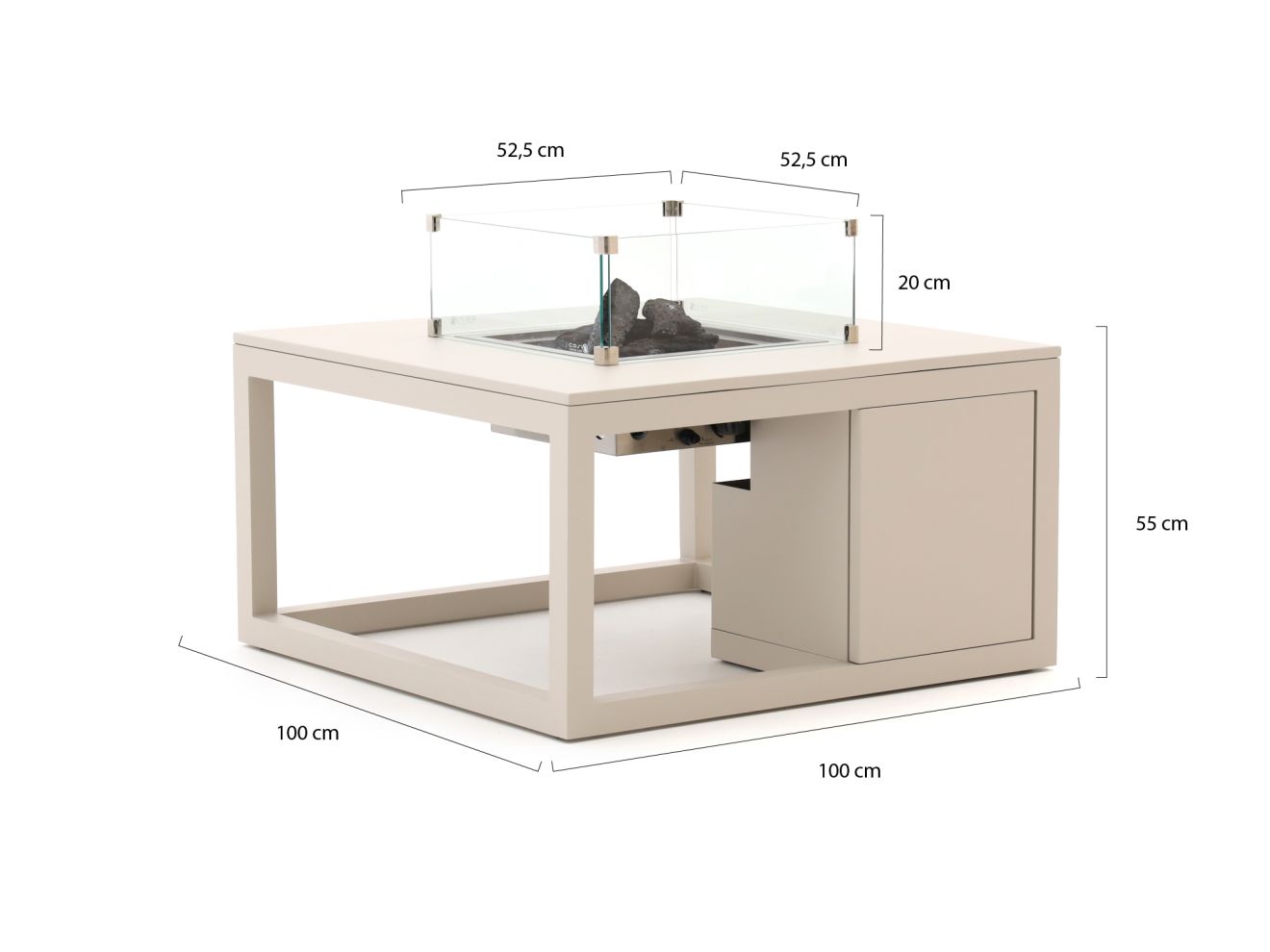 Cosiraw Lounge Feuertisch 100x100x55 cm günstig online kaufen