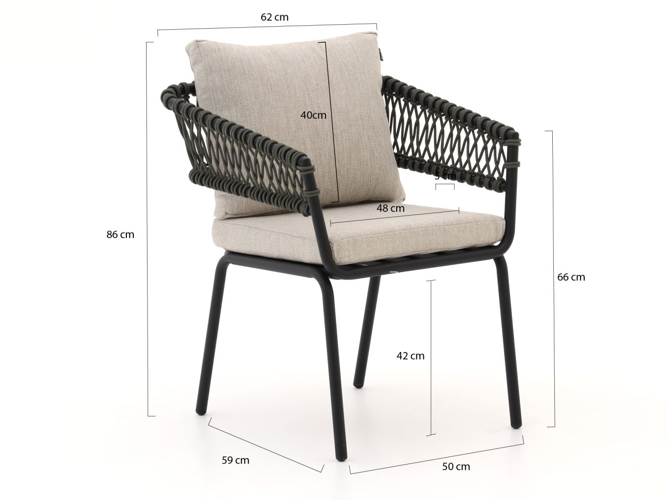 Hartman Winston 180 cm Gartenmöbel-Set 5-teilig stapelbar günstig online kaufen