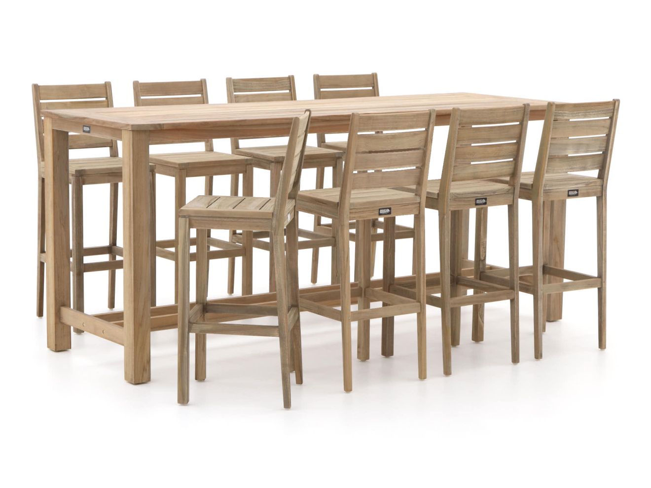 ROUGH-S/ROUGH-X 240 cm Gartenbar-Set 9-teilig Braun  Rabatt: 20 %