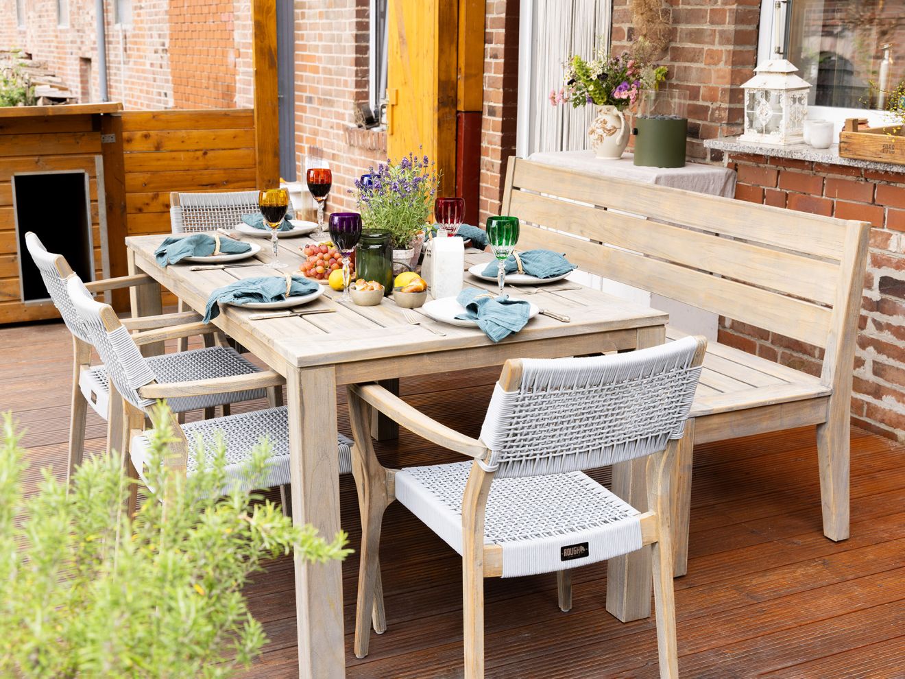 ROUGH-L Rope Gartenstuhl stapelbar Grau  Rabatt: 19 %