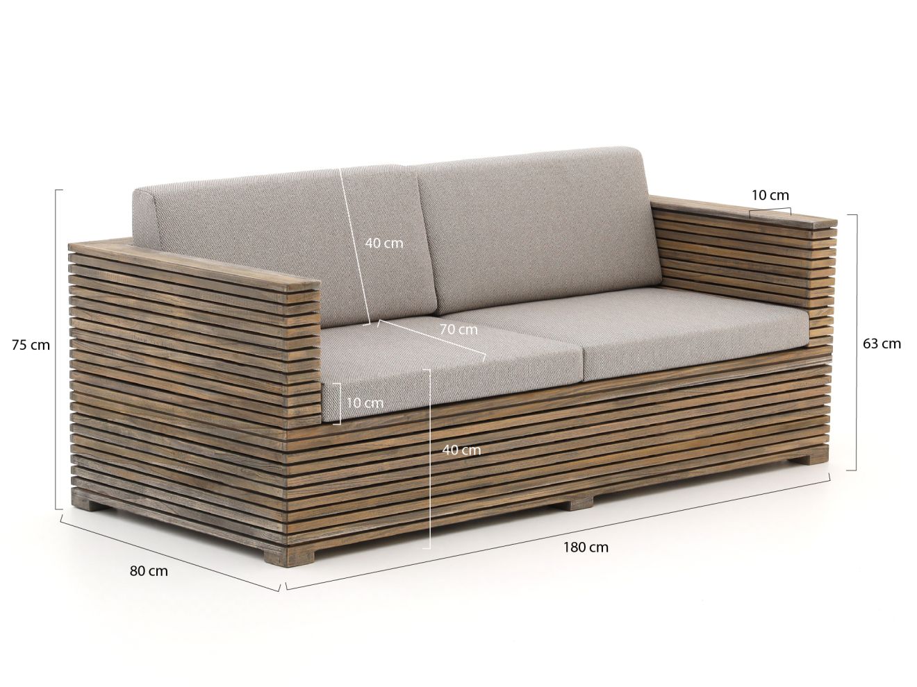 ROUGH-C Sessel-Sofa Lounge-Set 5-teilig ...
