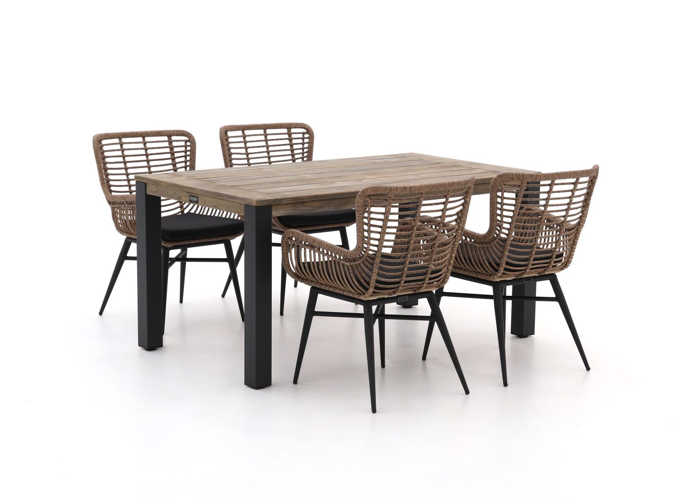 Intenso Asti/ROUGH-S 160 cm Gartenmöbel-Set 5-teilig günstig online kaufen
