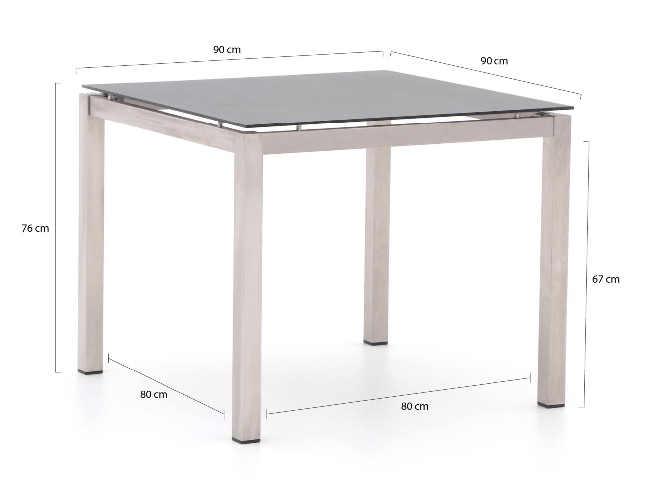 Bernstein Freiburg Gartentisch 90x90x76 ... Bernstein Freiburg Gartentisch 90x90x76 ...