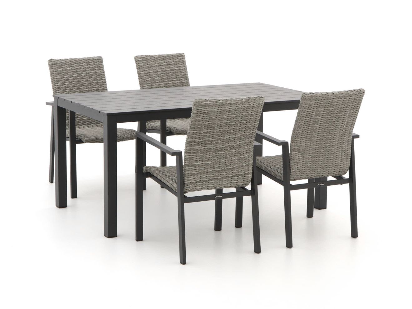 Manifesto Villongo/Menzano 160 cm Gartenmöbel-Set 5-teilig stapelbar Grau  Rabatt: 25 %