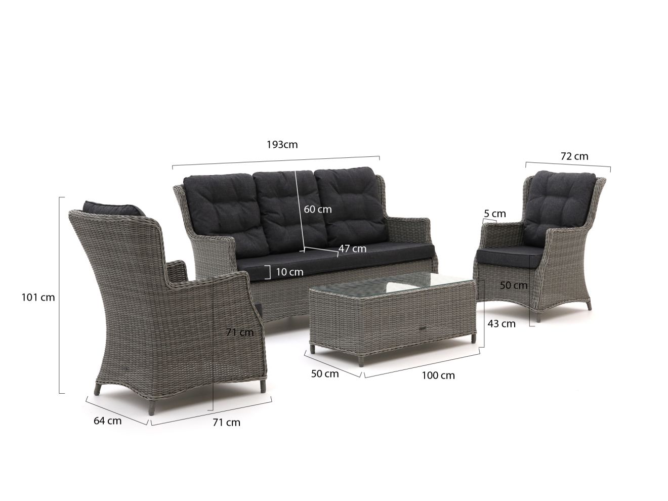 Intenso Milano Sessel-Sofa Lounge-Set 5-...