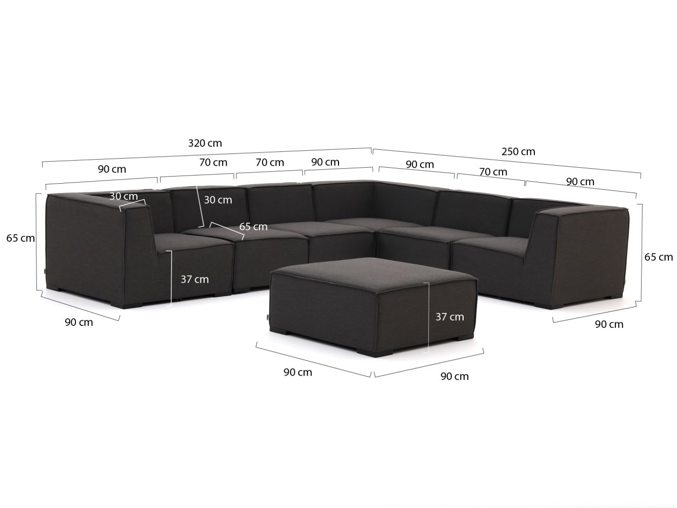 Il Tempo Cira Ecklounge-Set 7-teilig Grau 320x250cm Rabatt: 27 % Il Tempo Cira Ecklounge-Set 7-teilig Grau 320x250cm Rabatt: 27 %
