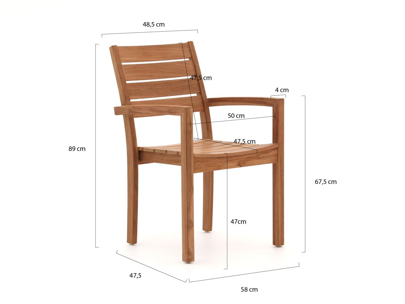 Sunyard Liverpool 90 cm Gartenmöbel-Set 5-teilig stapelbar günstig online kaufen