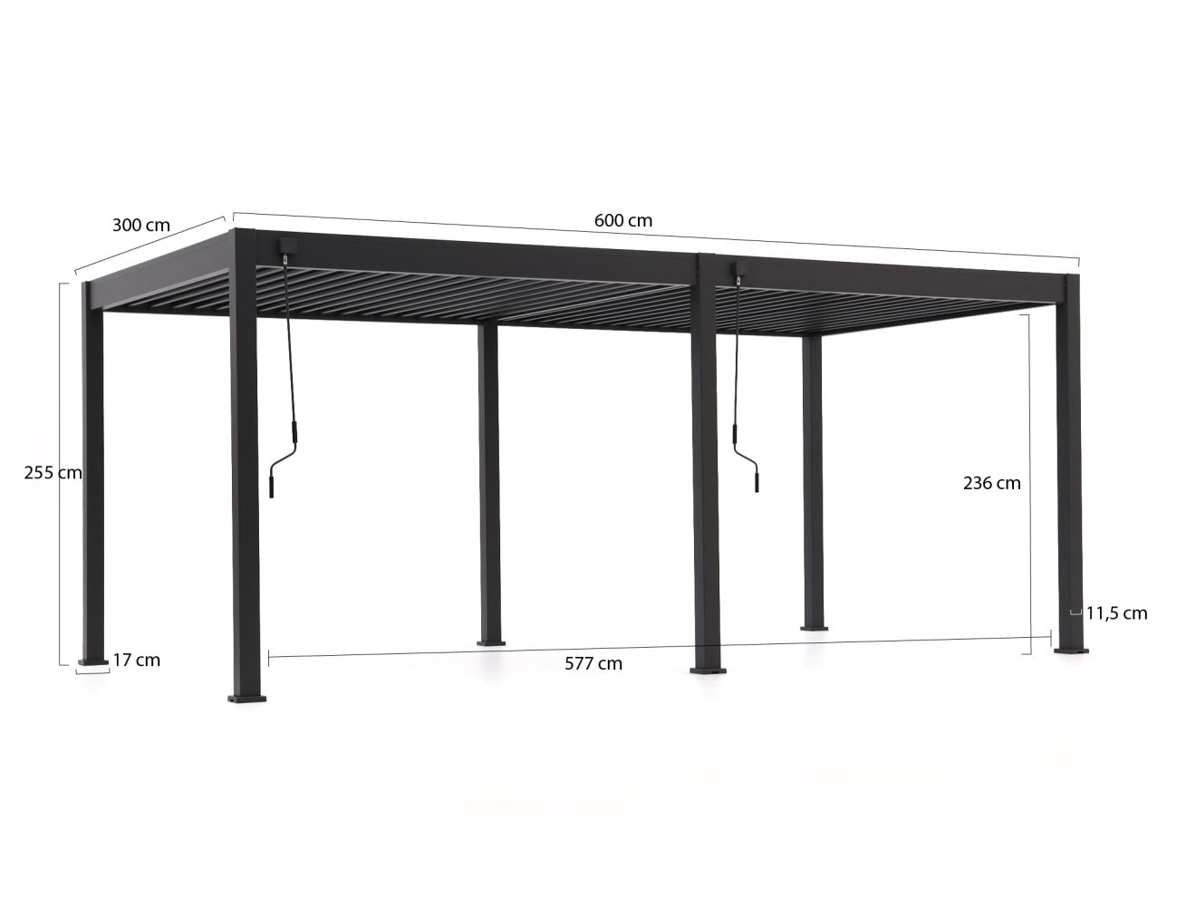 Cedrino Pergola 600x300x255 cm Schwarz Rabatt: 20 % Cedrino Pergola 600x300x255 cm Schwarz Rabatt: 20 %