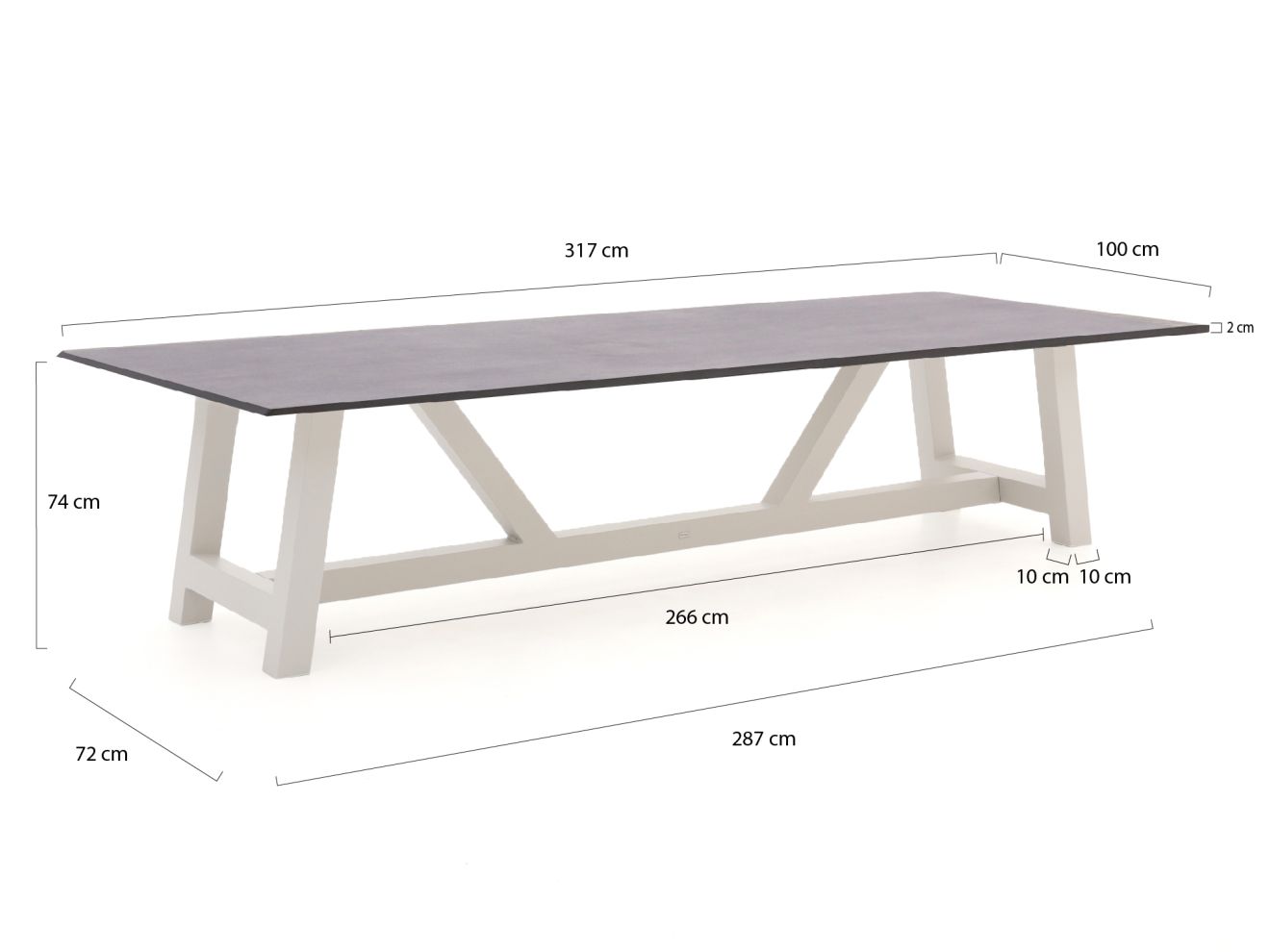 Bellagio Bresimo Gartentisch 317x100 cm günstig online kaufen