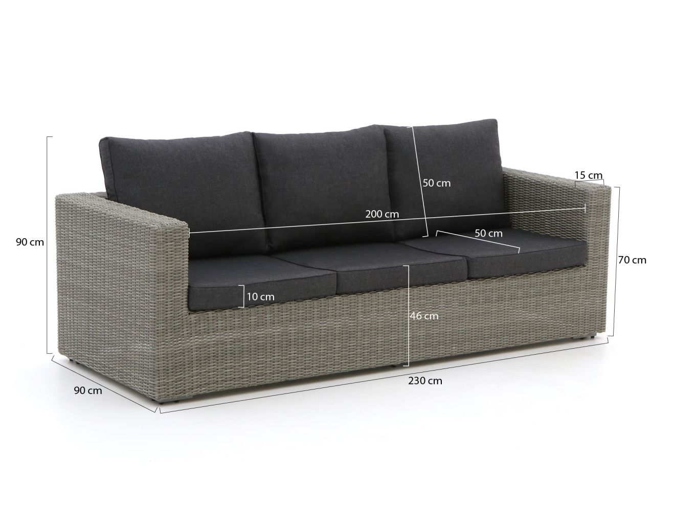 Intenso Carpino Gartensofa 3-Sitzer 230 cm günstig online kaufen