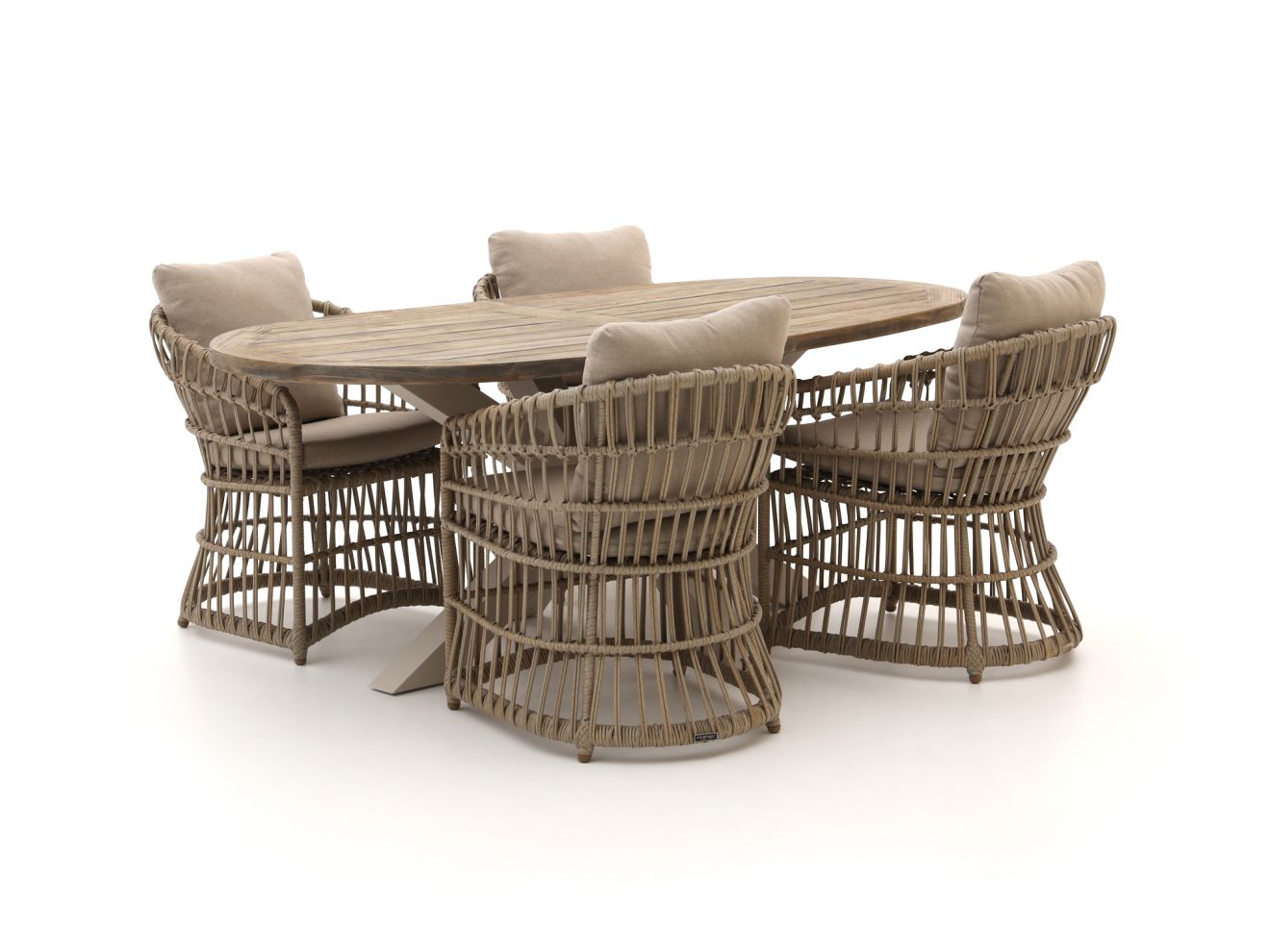 Intenso Cameri/ROUGH-Y Ellips 200 cm Gartenmöbel-Set 5-Teilig günstig online kaufen