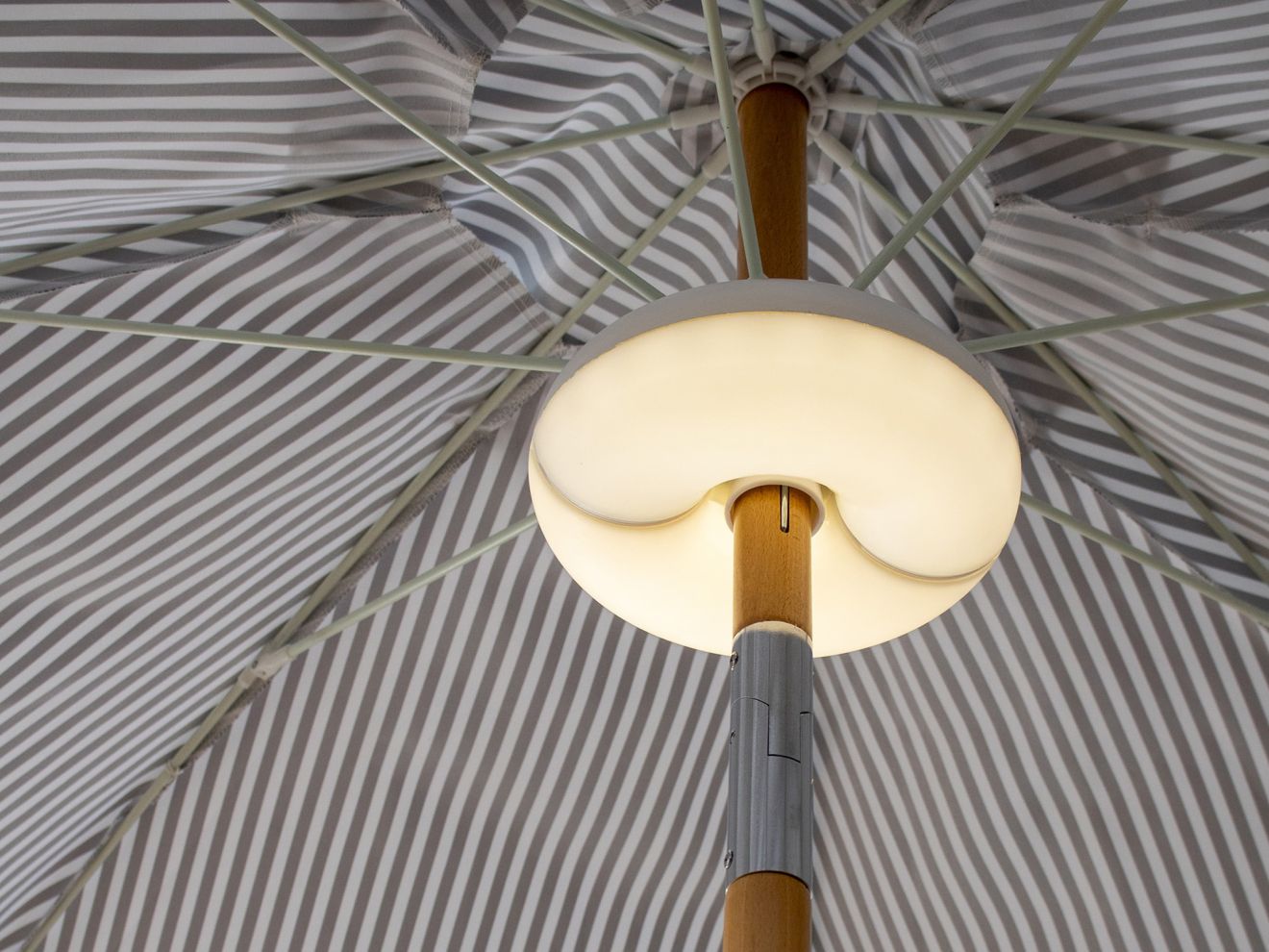 New Garden Lima LED-Sonnenschirmlampe aufladbar dimmbar ø 17,5 cm Weiß 17.5cm