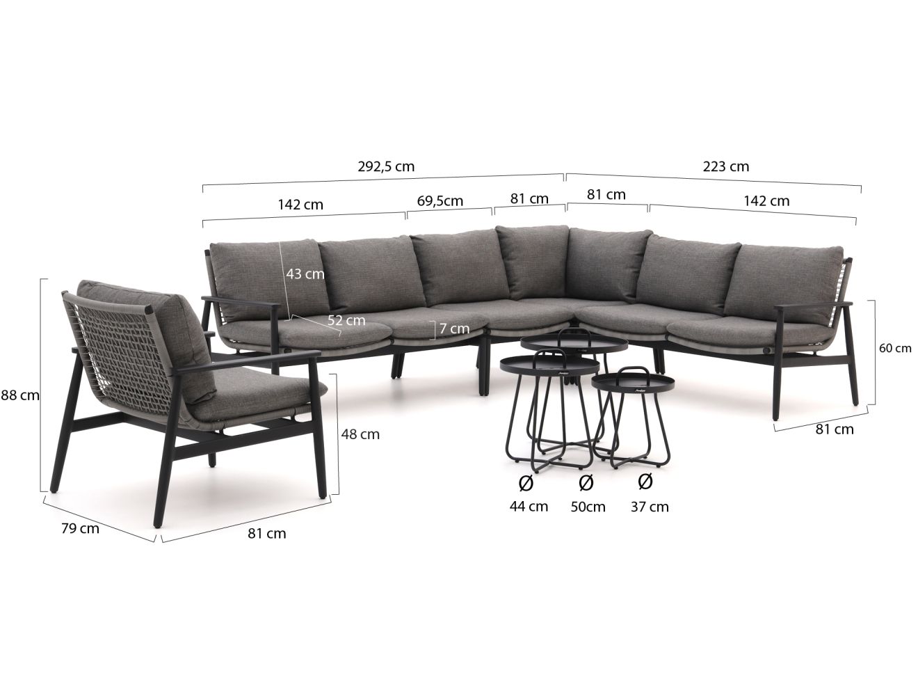 Bellagio Pizzoli/Pito Ecklounge-Set 8-te...