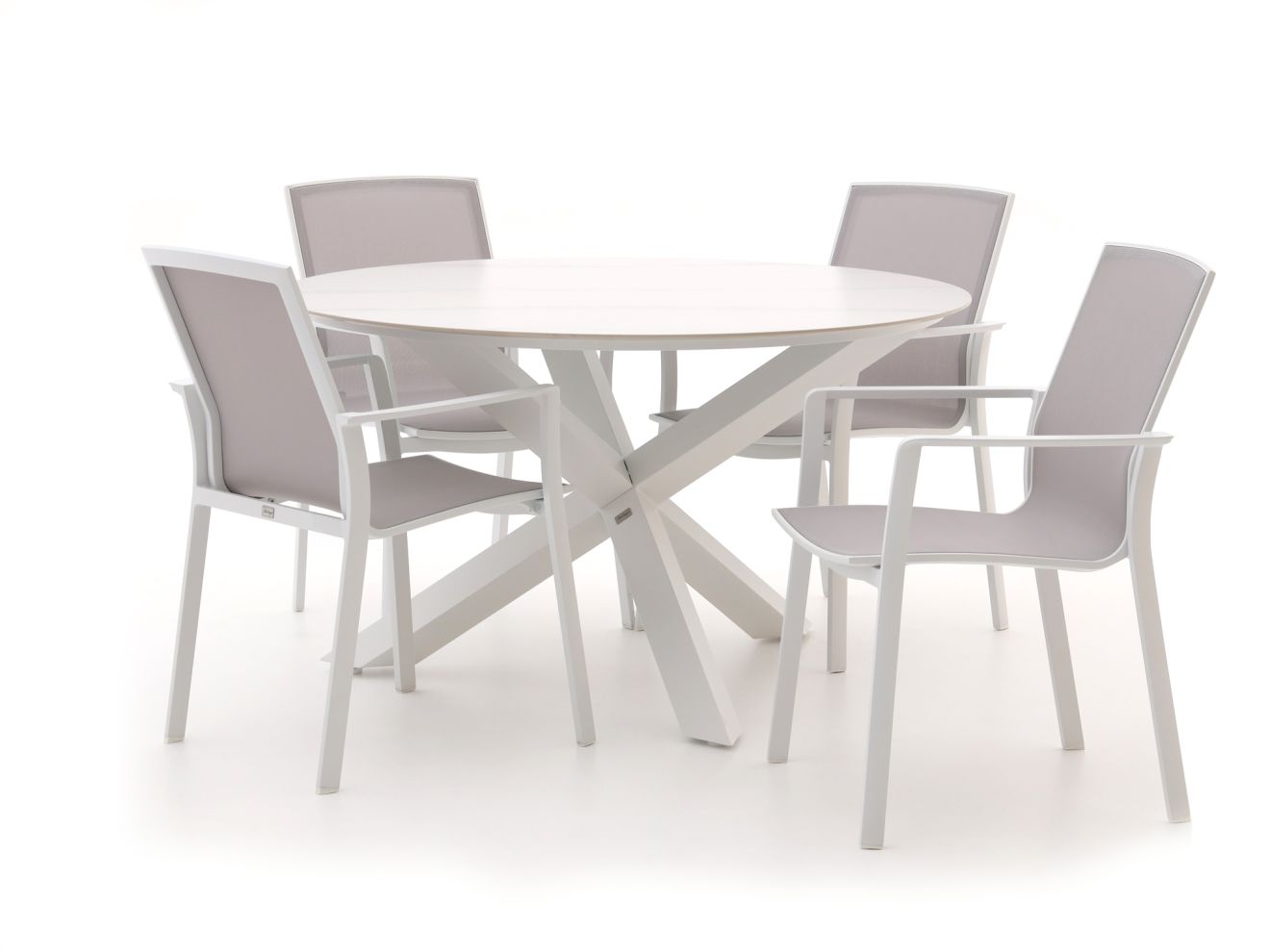 Bellagio Dranera/Lodola ø 130 cm Gartenmöbel-Set 5-teilig stapelbar Weiß 130cm Rabatt: 20 %