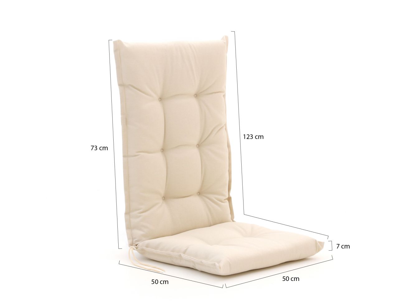 Madison Hochlehner dick 123x50 cm Taupe 123x50cm