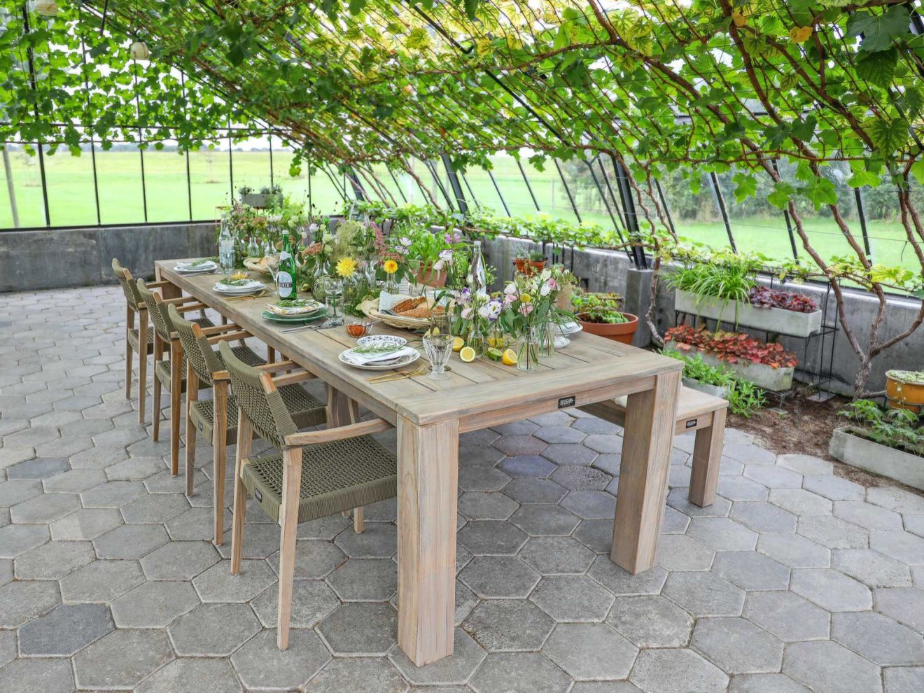 ROUGH-X Gartentisch 320x100x76 cm Braun ... ROUGH-X Gartentisch 320x100x76 cm Braun ...