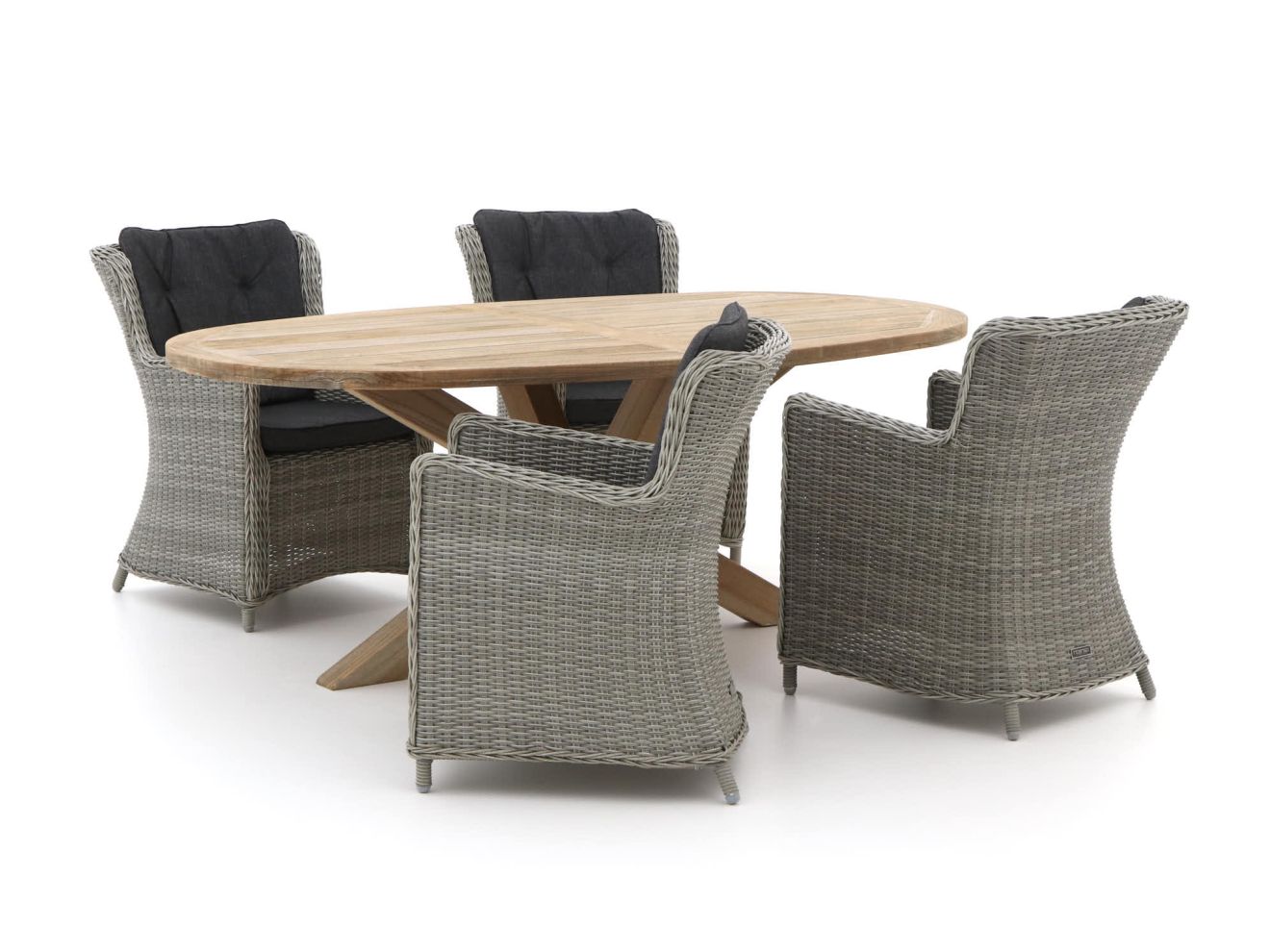 Intenso Milano/ROUGH-Y Ellips 200 cm Gartenmӧbel-Set 5-teilig Grau  Rabatt: 32 %