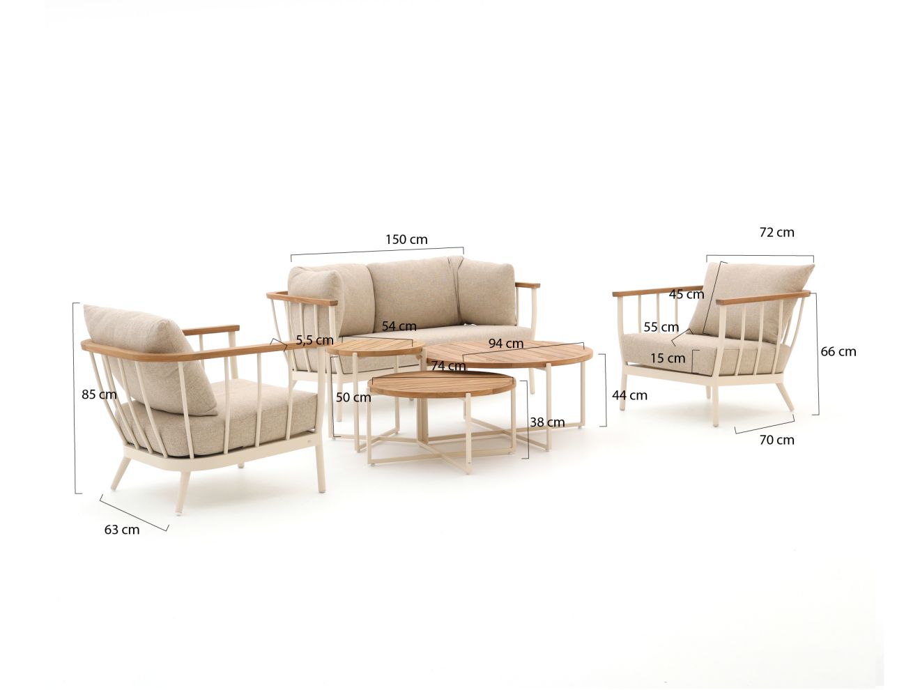 Apple Bee Condor Sessel-Sofa Lounge-Set 6-teilig 4-Sitzer günstig online kaufen