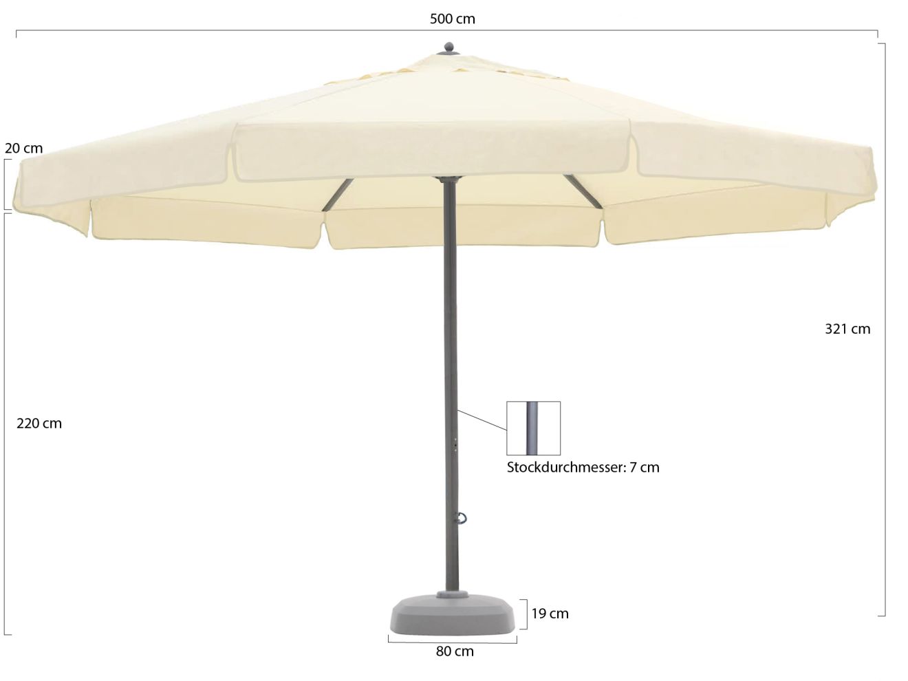 Shadowline Jamaica Sonnenschirm ø 500 cm günstig online kaufen