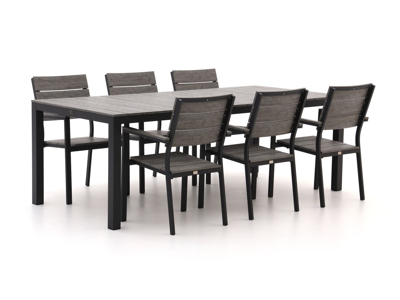 Bellagio Fidenza 220 cm Gartenmöbel-Set 7-Teilig Stapelbar günstig online kaufen