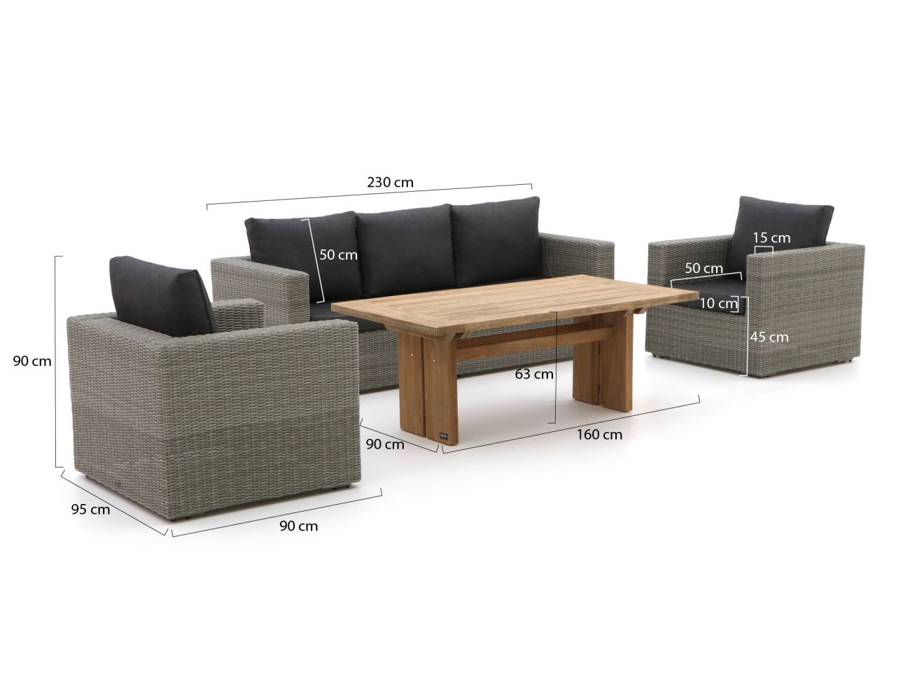 Intenso Carpino/ROUGH-L Gartentisch Loun... Intenso Carpino/ROUGH-L Gartentisch Loun...