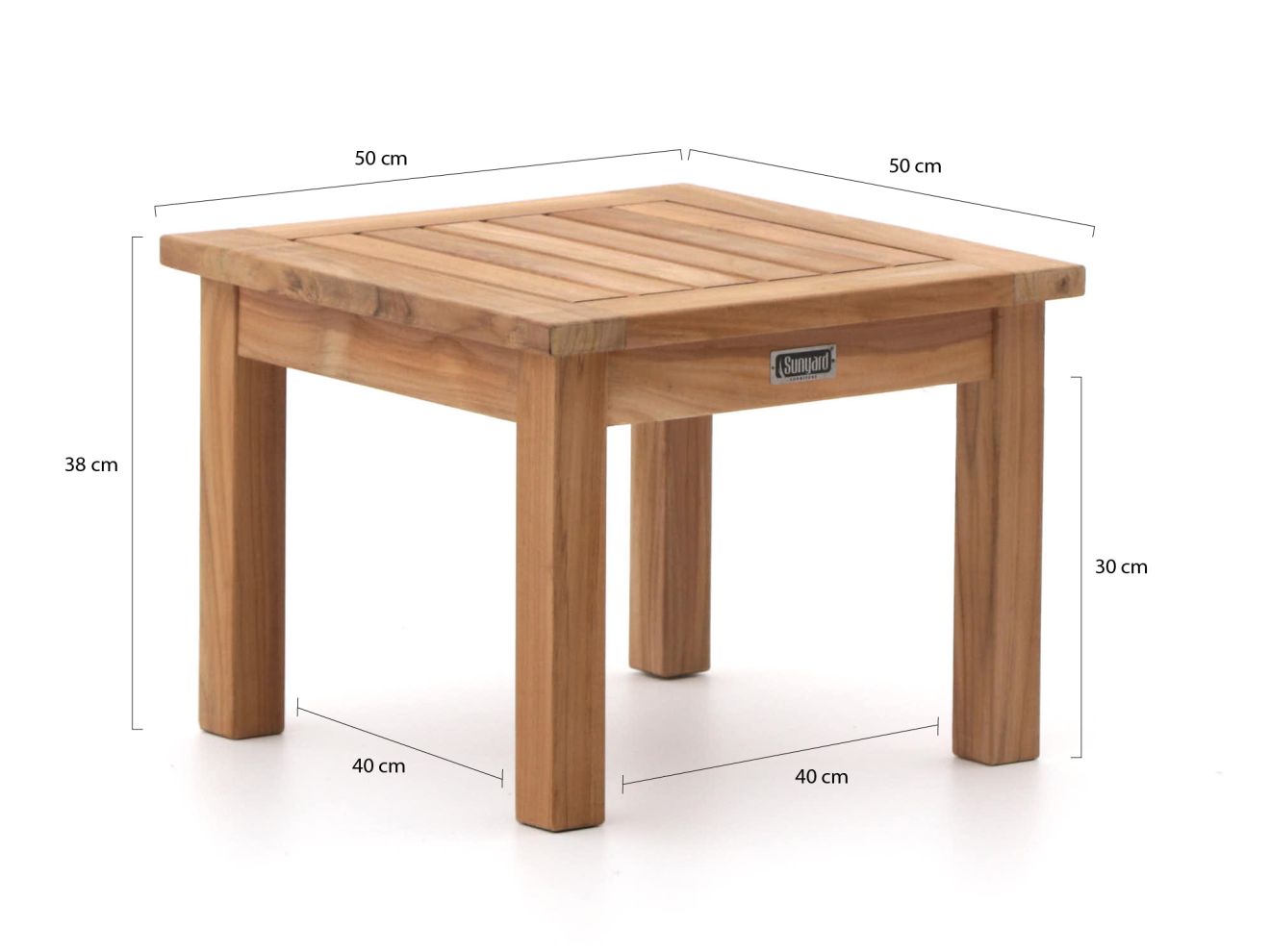 Sunyard Wales Beistelltisch Outdoor 50x50x38 cm Braun
