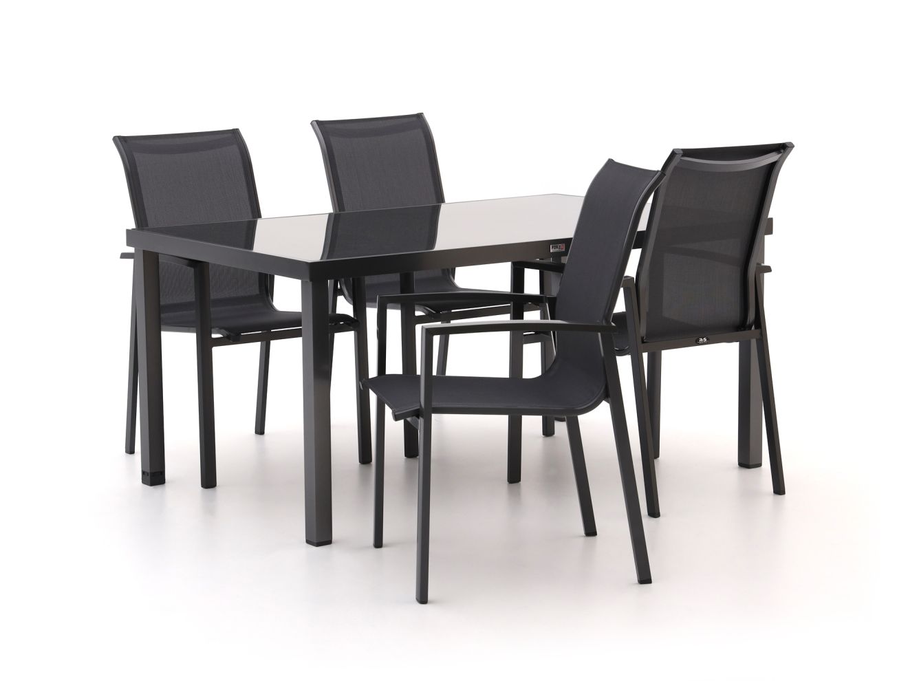 R&S design Centallo/Caluso 160 cm Gartenmöbel-Set 5-Teilig Stapelbar Grau  Rabatt: 20 %