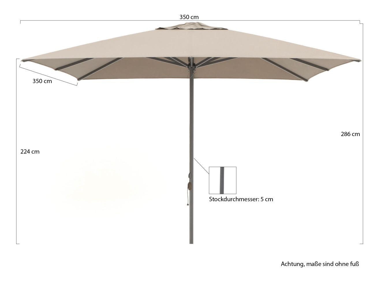 Shadowline Cuba Sonnenschirm 350x350 cm ... Shadowline Cuba Sonnenschirm 350x350 cm ...