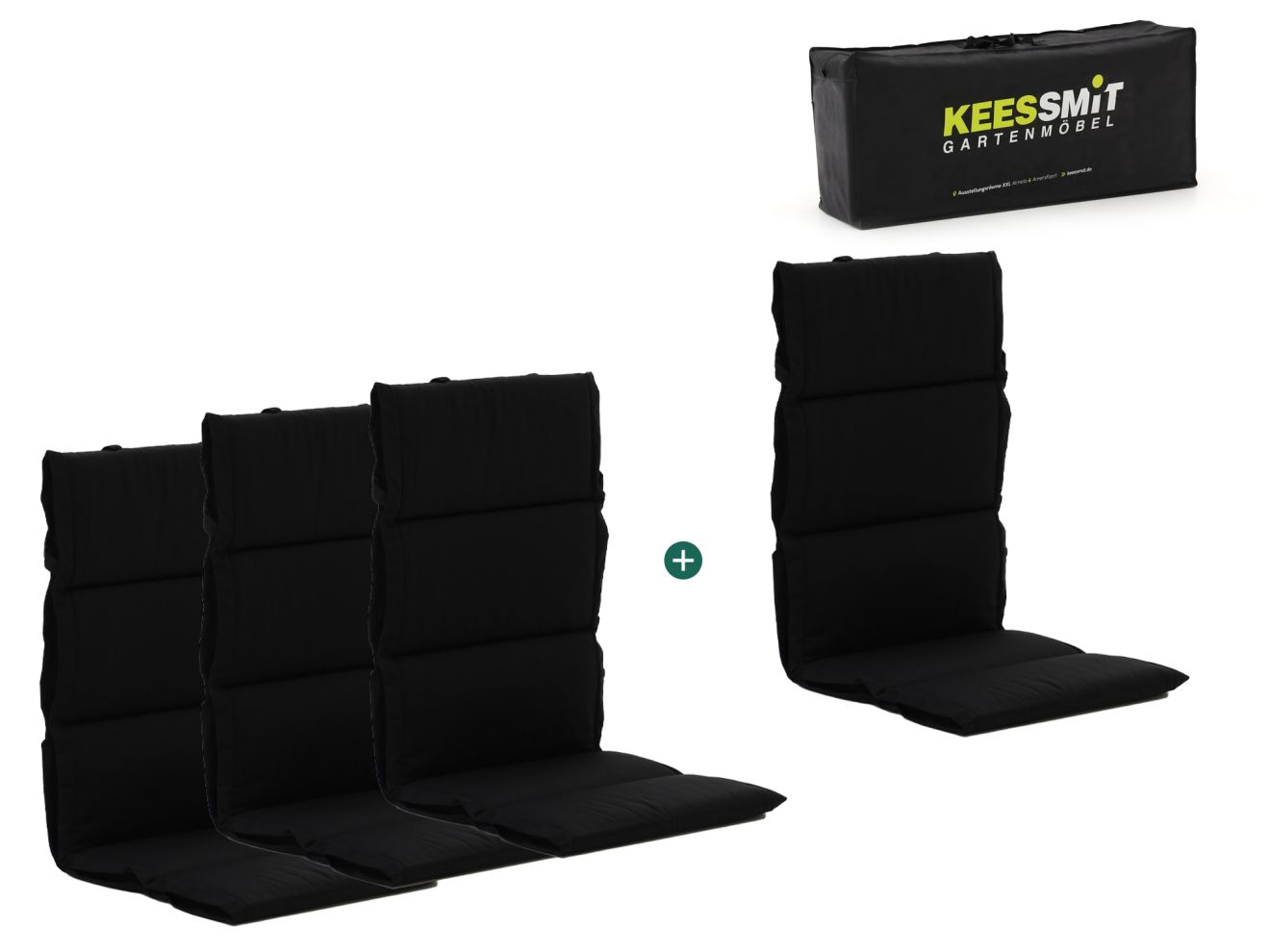 Madison Fiber Hochleher Auflagen Set von 4 Schwarz  Rabatt: 33 %