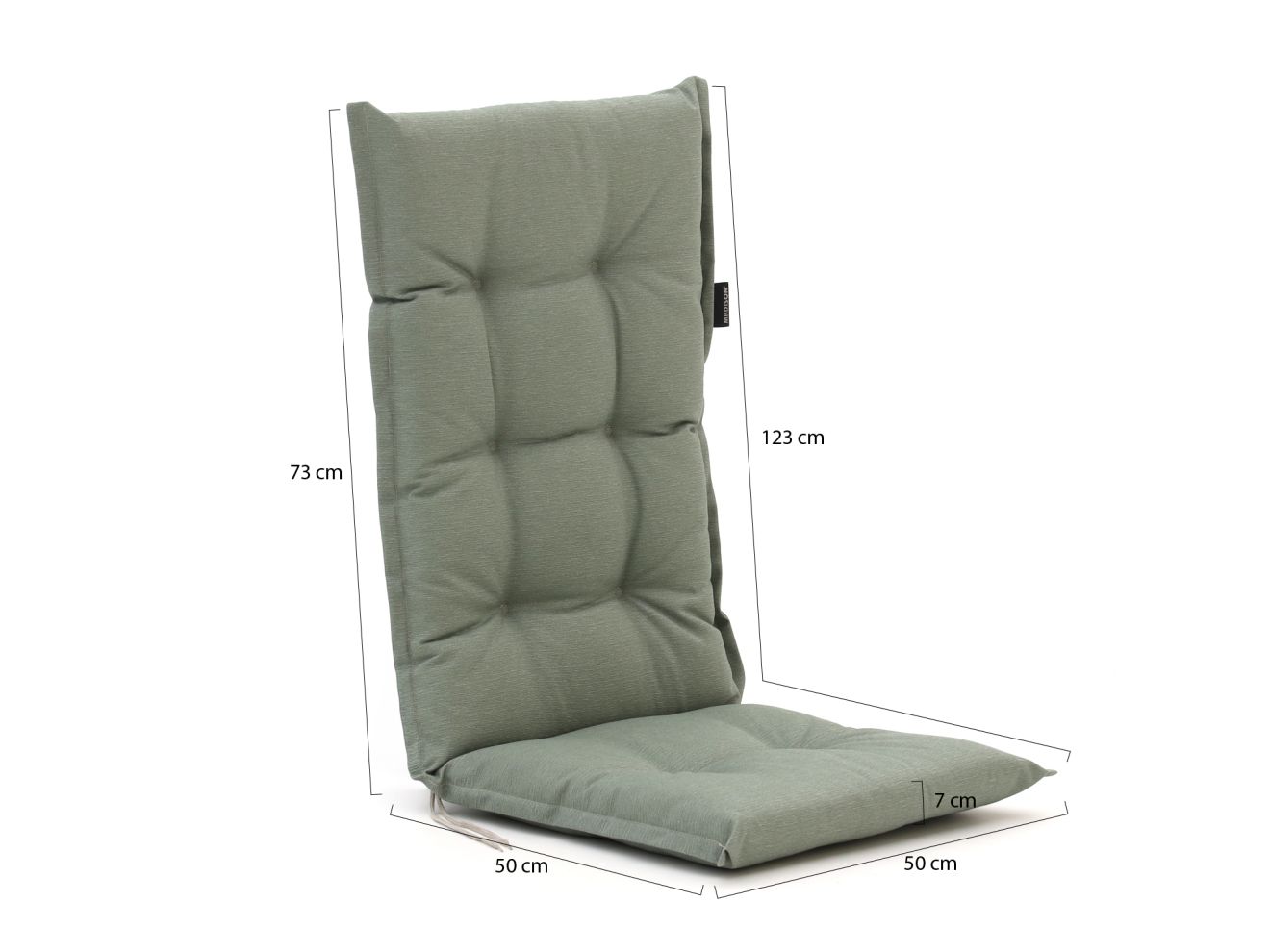 Madison Hochlehner dick 123x50 cm Grün 123x50cm