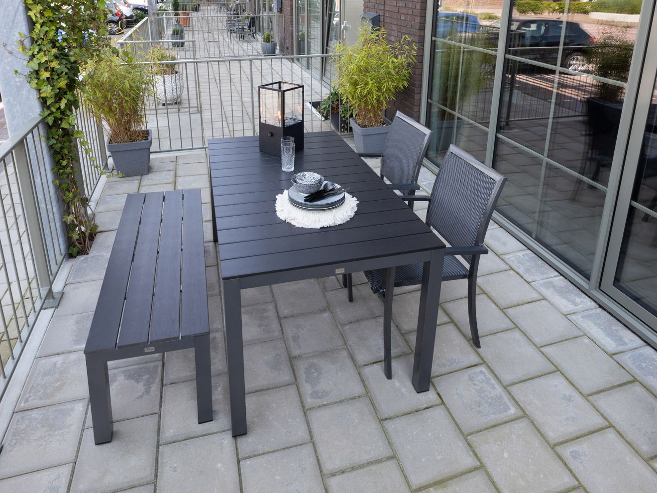 Bellagio Anzio/Fidenza ø 126 cm Gartenmöbel-Set 5-teilig stapelbar Grau 126cm Rabatt: 36 %