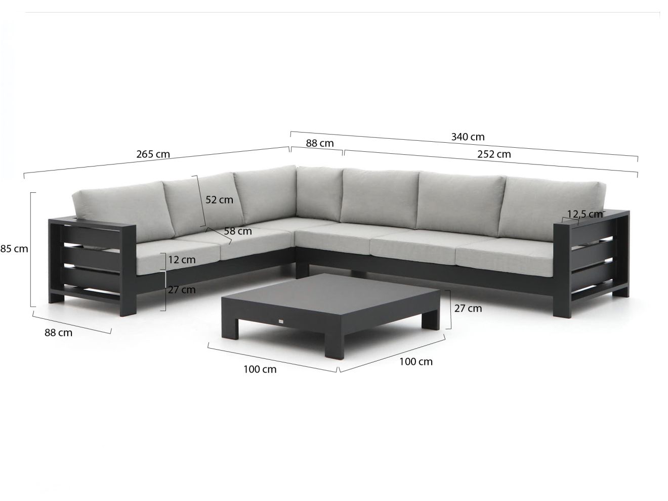 Bellagio Avolo Ecklounge-Set 3-teilig li...