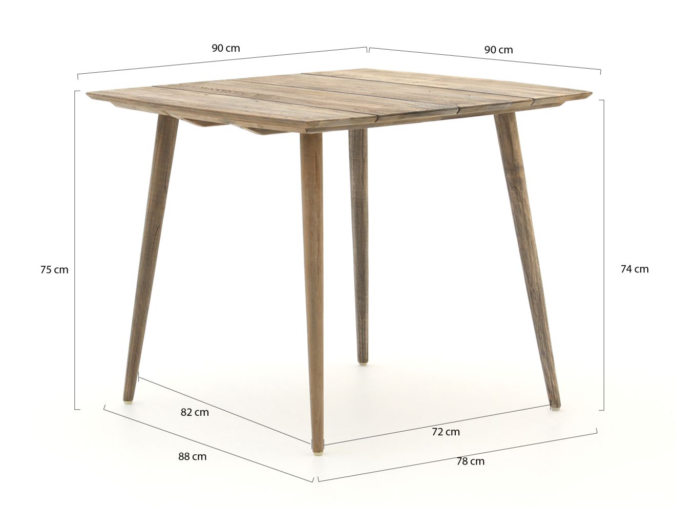 Hartman Berkeley/ROUGH-K 90 cm Gartenmöbel-Set 5-teilig Braun  Rabatt: 8 %