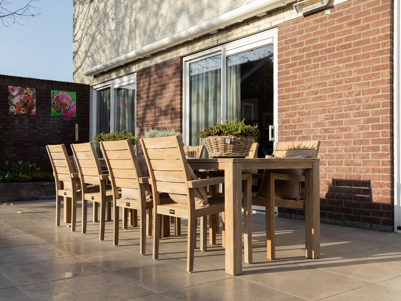 ROUGH-S/ROUGH-X 180 cm Gartenmöbel-Set mit Bank 4-teilig stapelbar Braun  Rabatt: 24 %