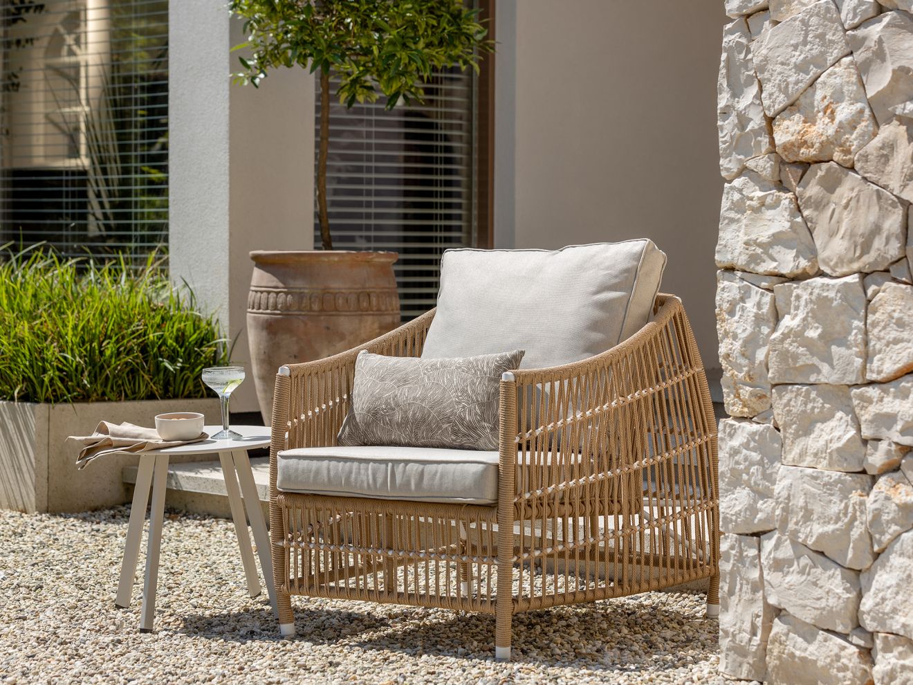 Manifesto Ortello Gartensessel Taupe  Ra...