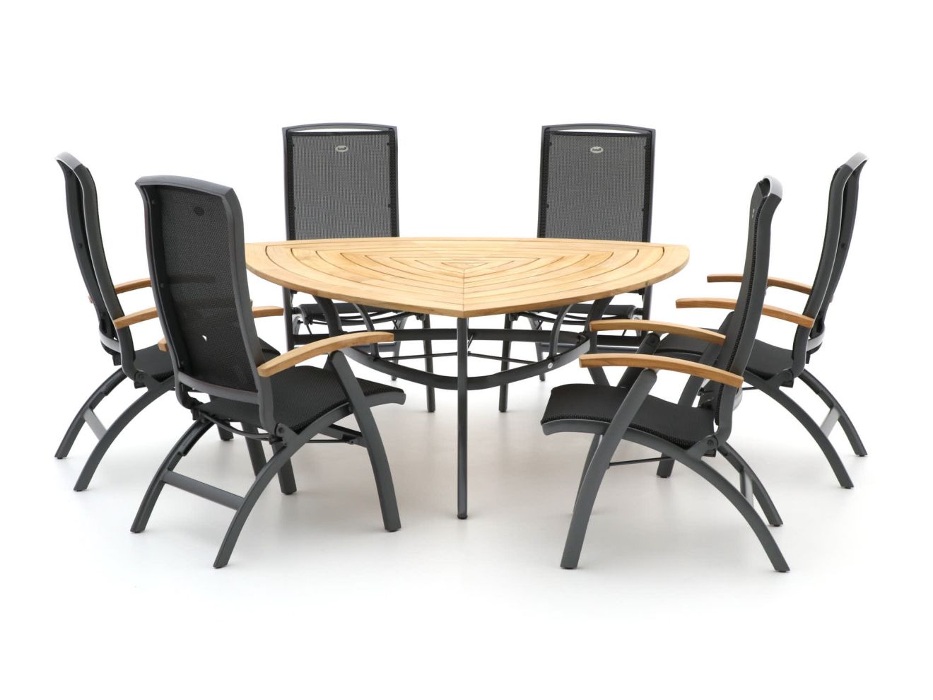 Hartman Da Vinci/Triangular 170 cm Gartenmöbel-Set 7-teilig Grau