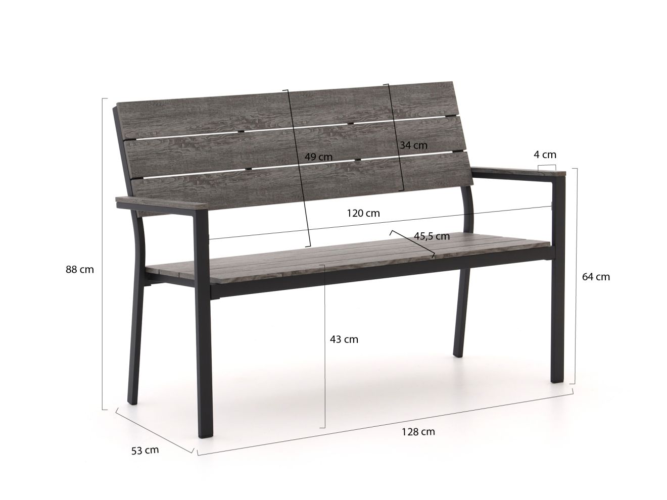 Bellagio Fidenza Gartenbank 128 cm günstig online kaufen